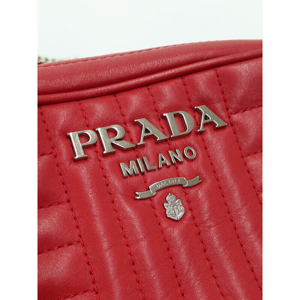 Prada Shoulder Chain Diagram Bag Leather - Picture 5 of 9